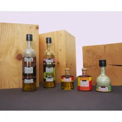 Empilable magnum sel, vinaigre balsamique, huile d'olive à la truffe.