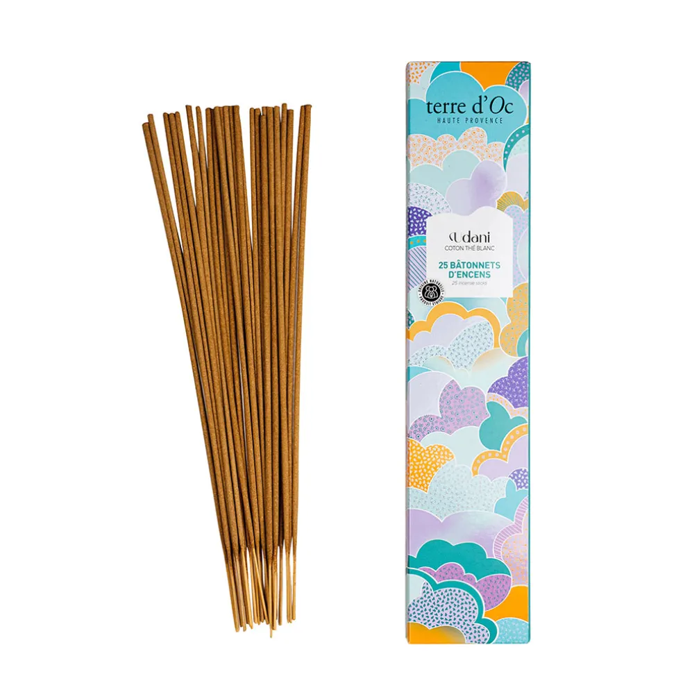 Encens parfumes coton the blanc- udani x25 batonnets