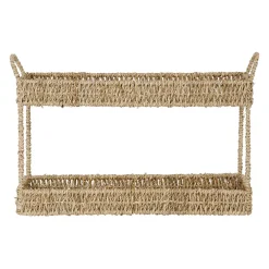 Etagere 2 niveaux en jonc de mer naturel h26.5cm - Borneo