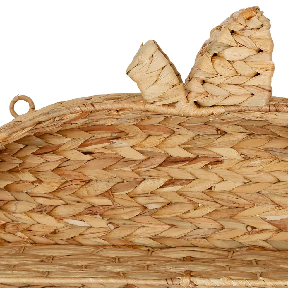 Etagere murale 2 niveaux en jacynthe d'eau et fer naturel h59cm - Pomme