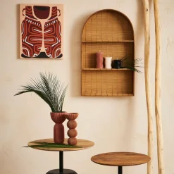 Etagere murale 3 niveaux en bambou naturel h80cm - Plaka