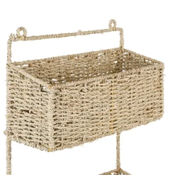 Etagere murale 3 paniers recif naturel en jonc de mer