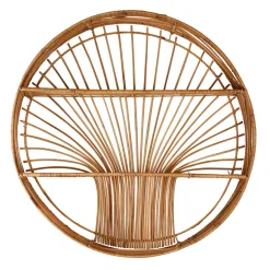 Etagere murale ronde en rotin naturel - Floraly