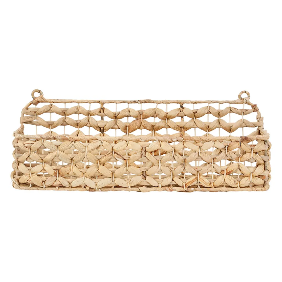 Etagere murale un été a la mer naturel en jacinthe d'eau et fer