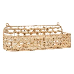 Etagere murale un été a la mer naturel en jacinthe d'eau et fer