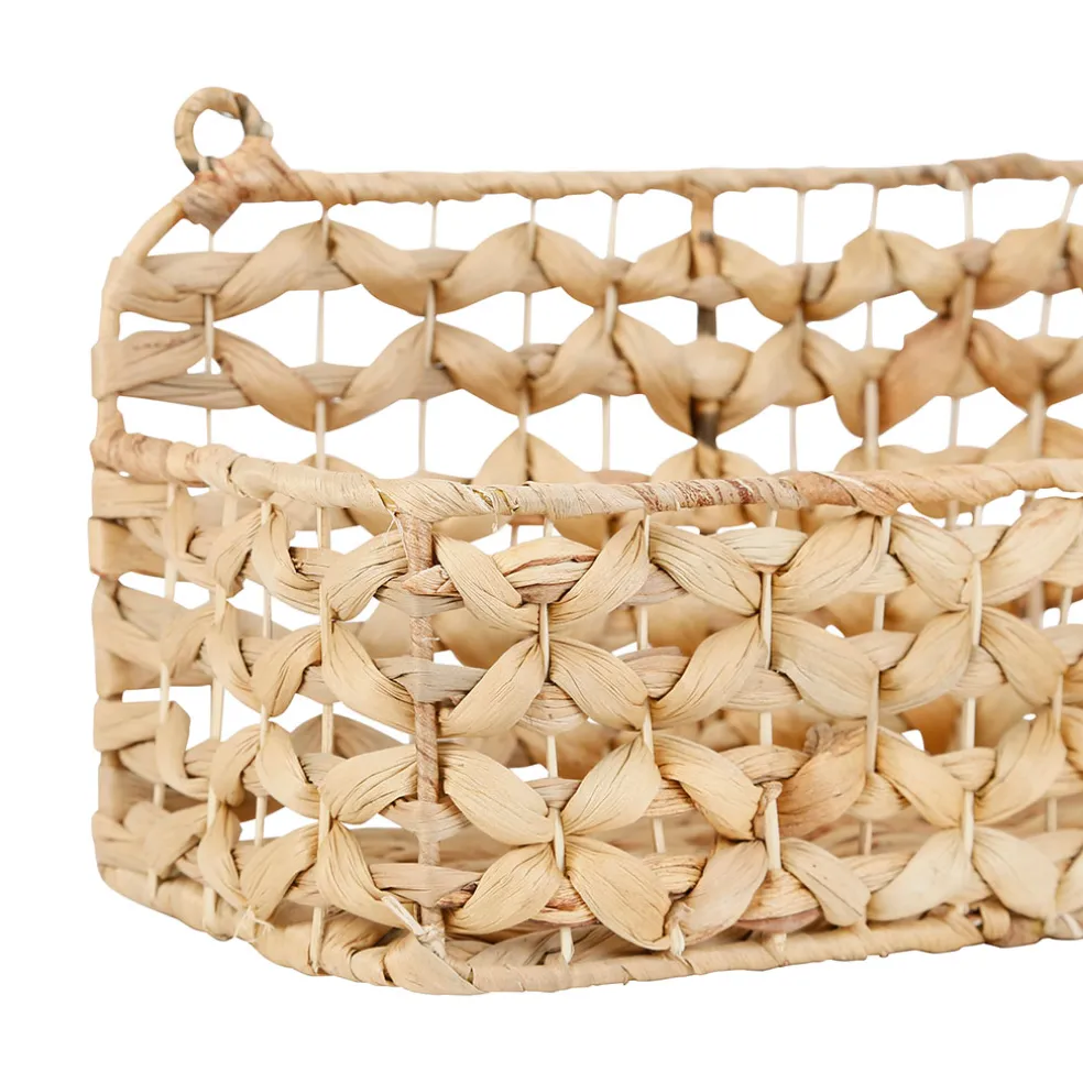 Etagere murale un été a la mer naturel en jacinthe d'eau et fer