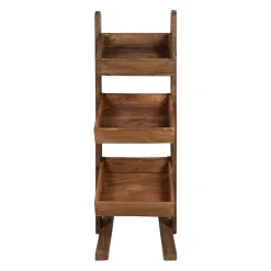 Etagère 3 plateaux en bois recyclés naturel H100cm - Campagne