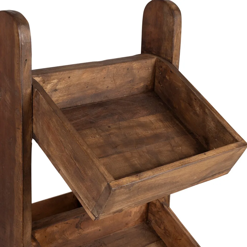 Etagère 3 plateaux en bois recyclés naturel H100cm - Campagne