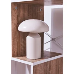 Etagère en métal blanc et bois naturel h180cm - Edgard