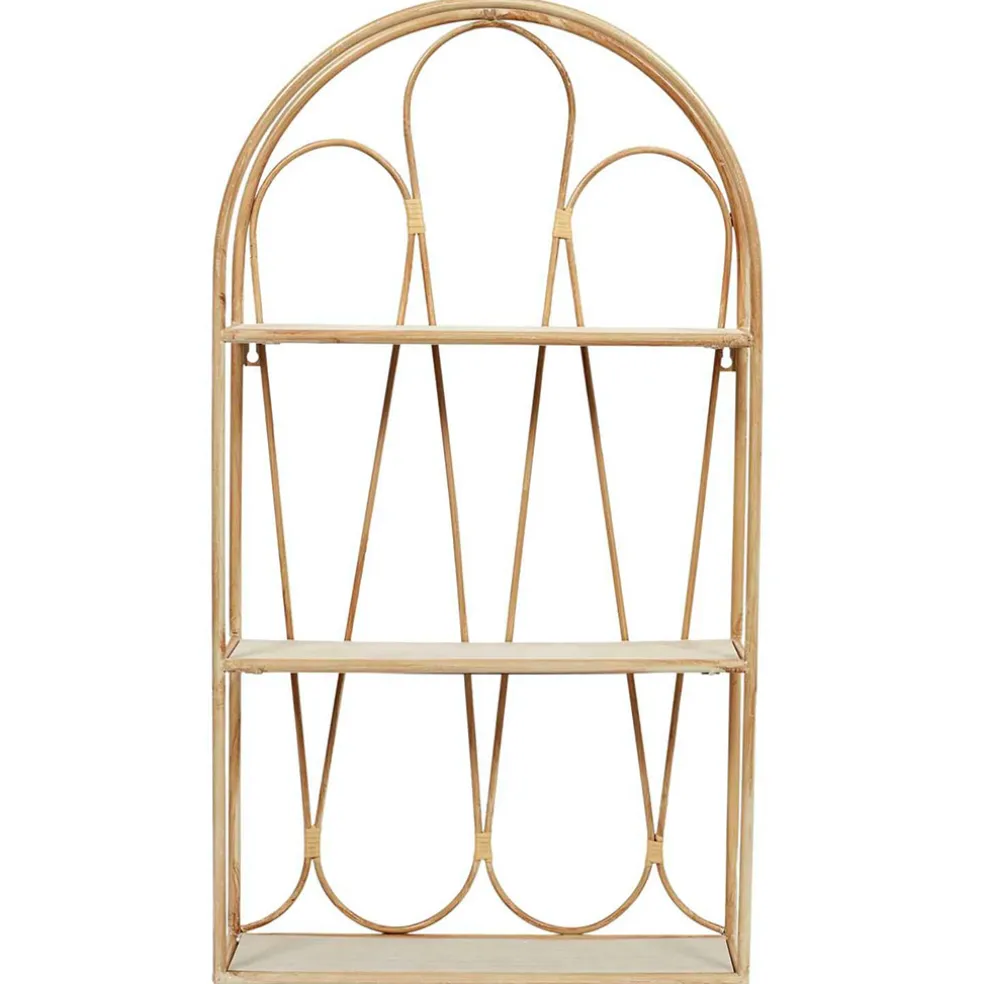 Etagère murale 3 niveaux en paulownia naturel h73cm - Java