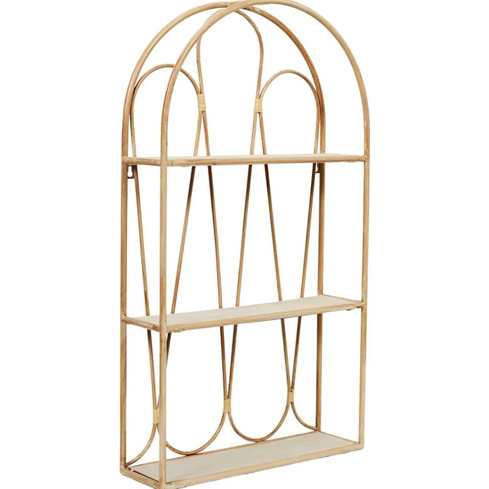 Etagère murale 3 niveaux en paulownia naturel h73cm - Java