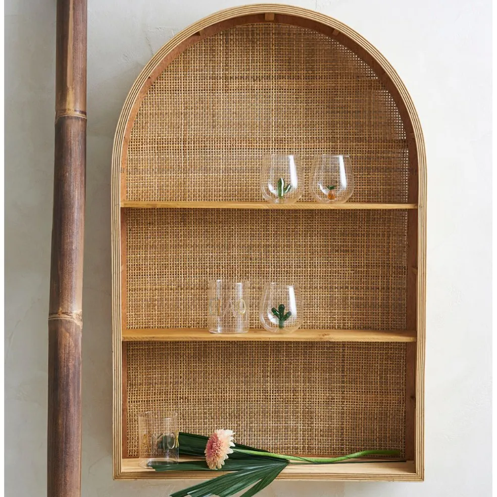 Etagère murale 3 niveaux en rotin naturel H91cm - Essencia