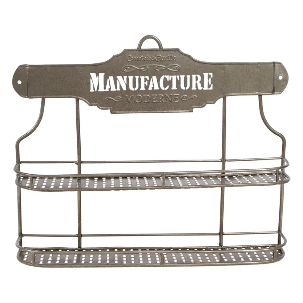 Etagère pour pot à épices en fer gris - manufacture