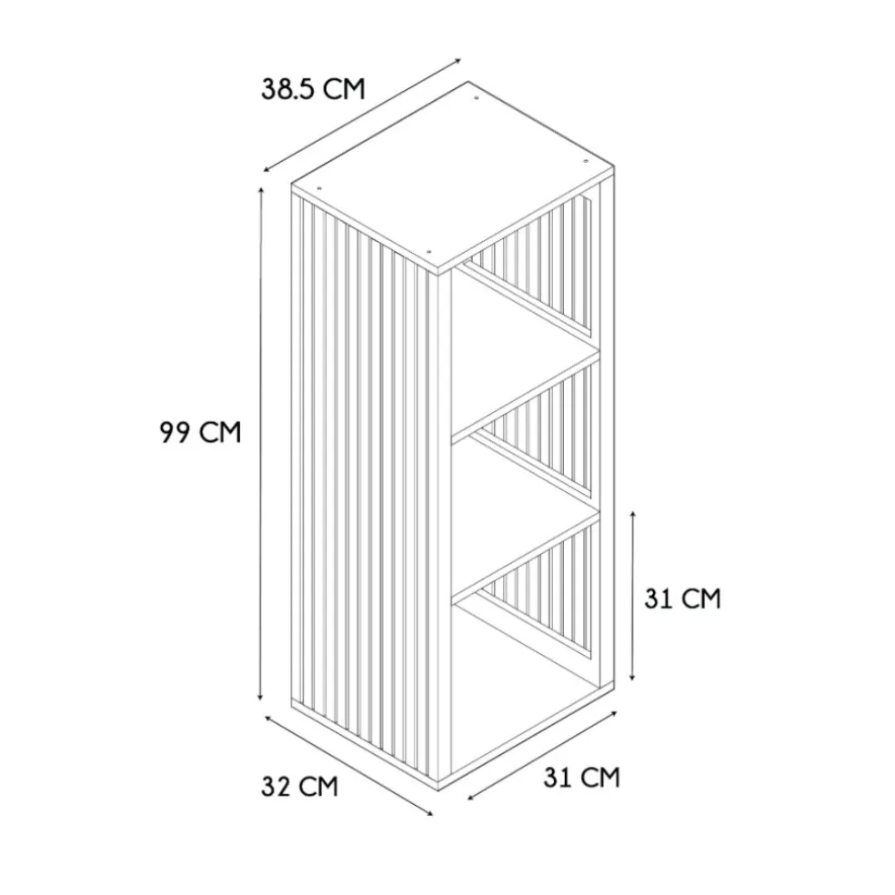 Etagères modulables 3 cases H99cm - Kara