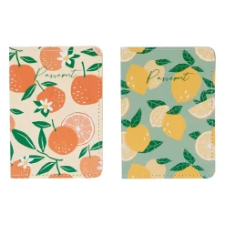 Etui passeport x2 multicolore 10x15cm papier coton recyclé - Retro Summer