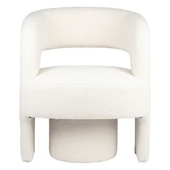 Fauteuil avec tabouret bouclette ecru - Organic