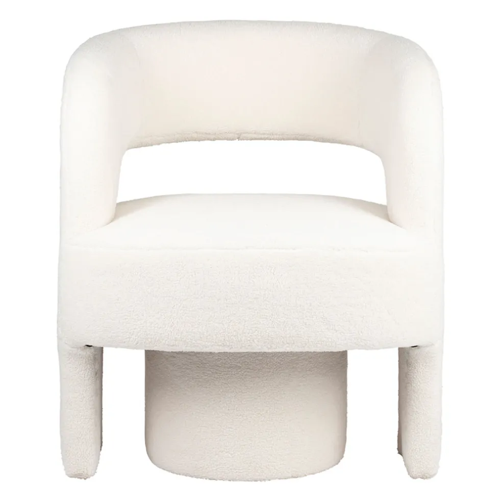 Fauteuil avec tabouret bouclette ecru - Organic