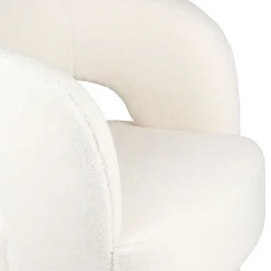 Fauteuil avec tabouret bouclette ecru - Organic