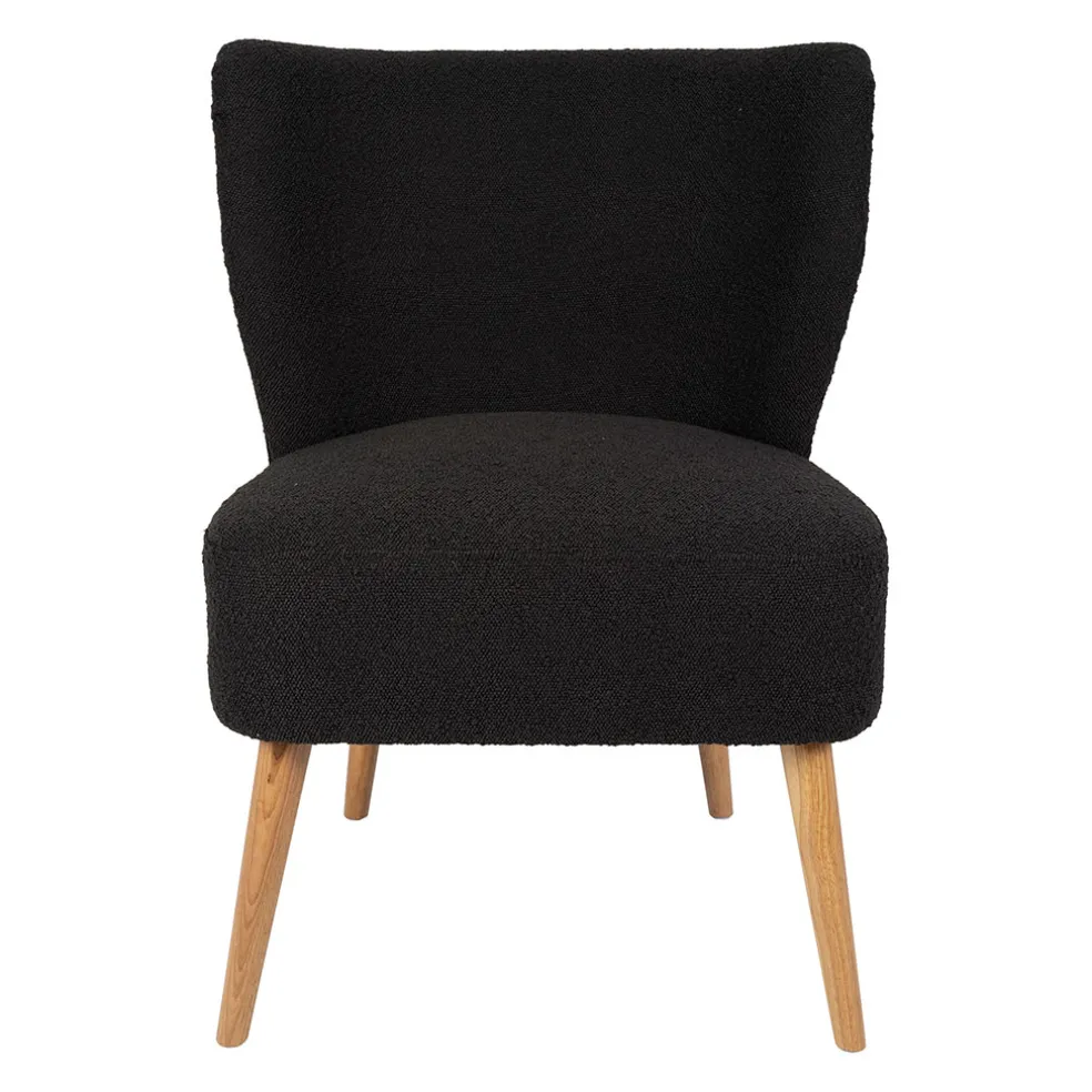 Fauteuil bouclette anthracite - Eleonor