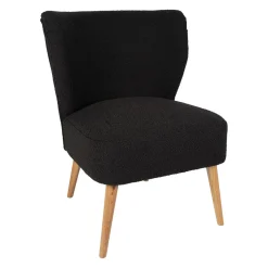 Fauteuil bouclette anthracite - Eleonor