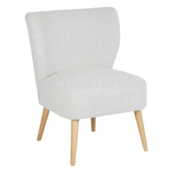 Fauteuil bouclette blanc - Eleonor