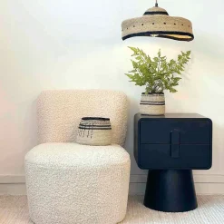 Fauteuil bouclette imitation fourrure blanc - Eve