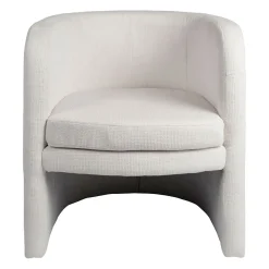 Fauteuil club en tissu écru - Tessia