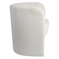 Fauteuil club en tissu écru - Tessia