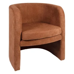Fauteuil club en tissu terracotta - Tessia