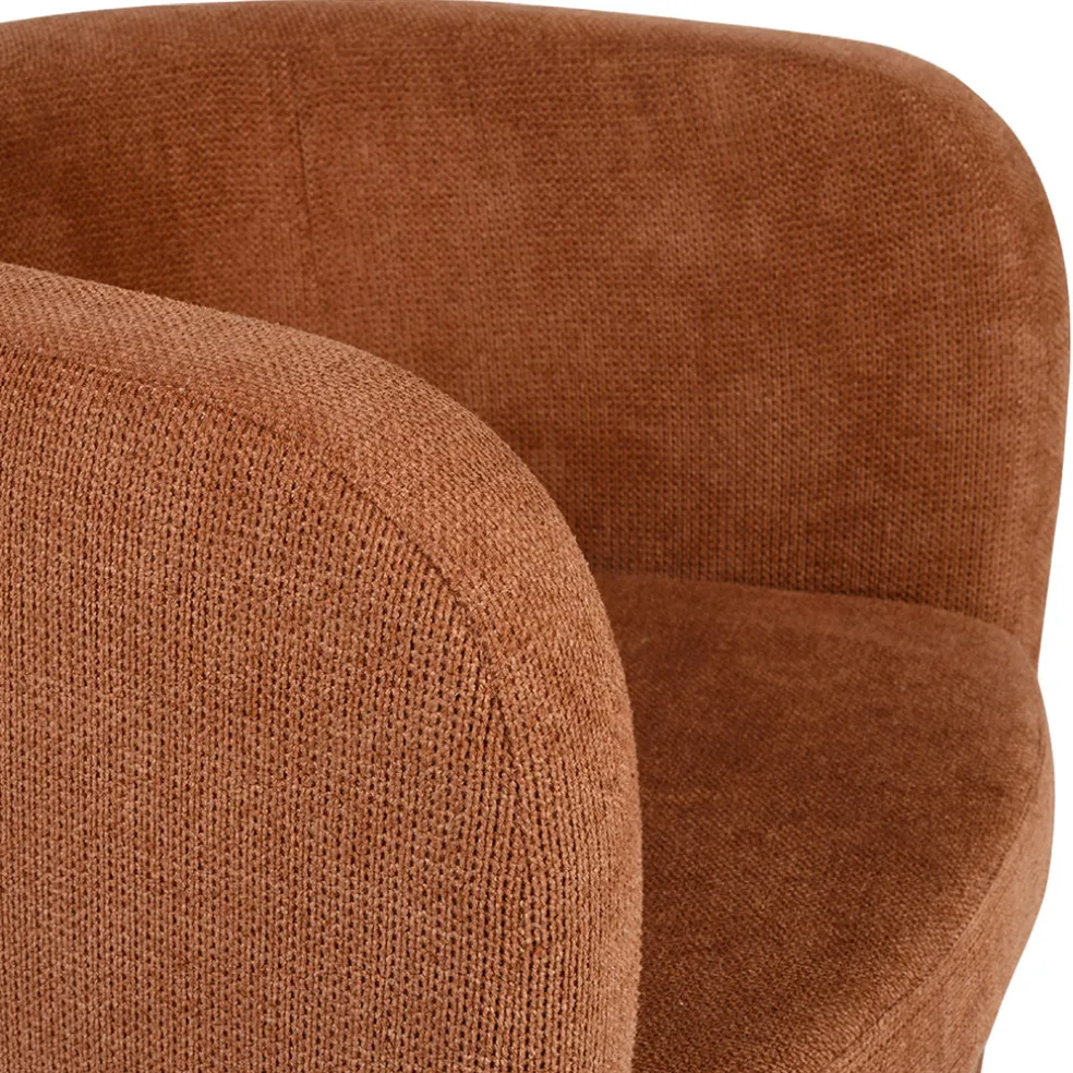 Fauteuil club en tissu terracotta - Tessia