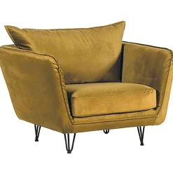 Fauteuil club tissu ocre - Harry