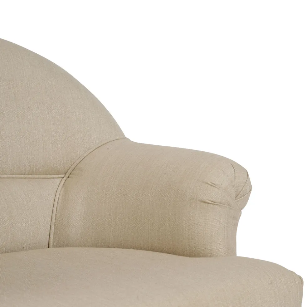 Fauteuil crapaud en pin et coton crème - Chambray