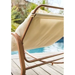 Fauteuil de jardin à bascule beige - Miami
