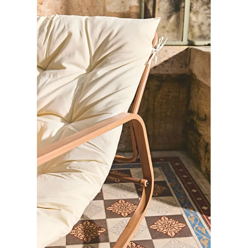 Fauteuil de jardin à bascule beige - Miami