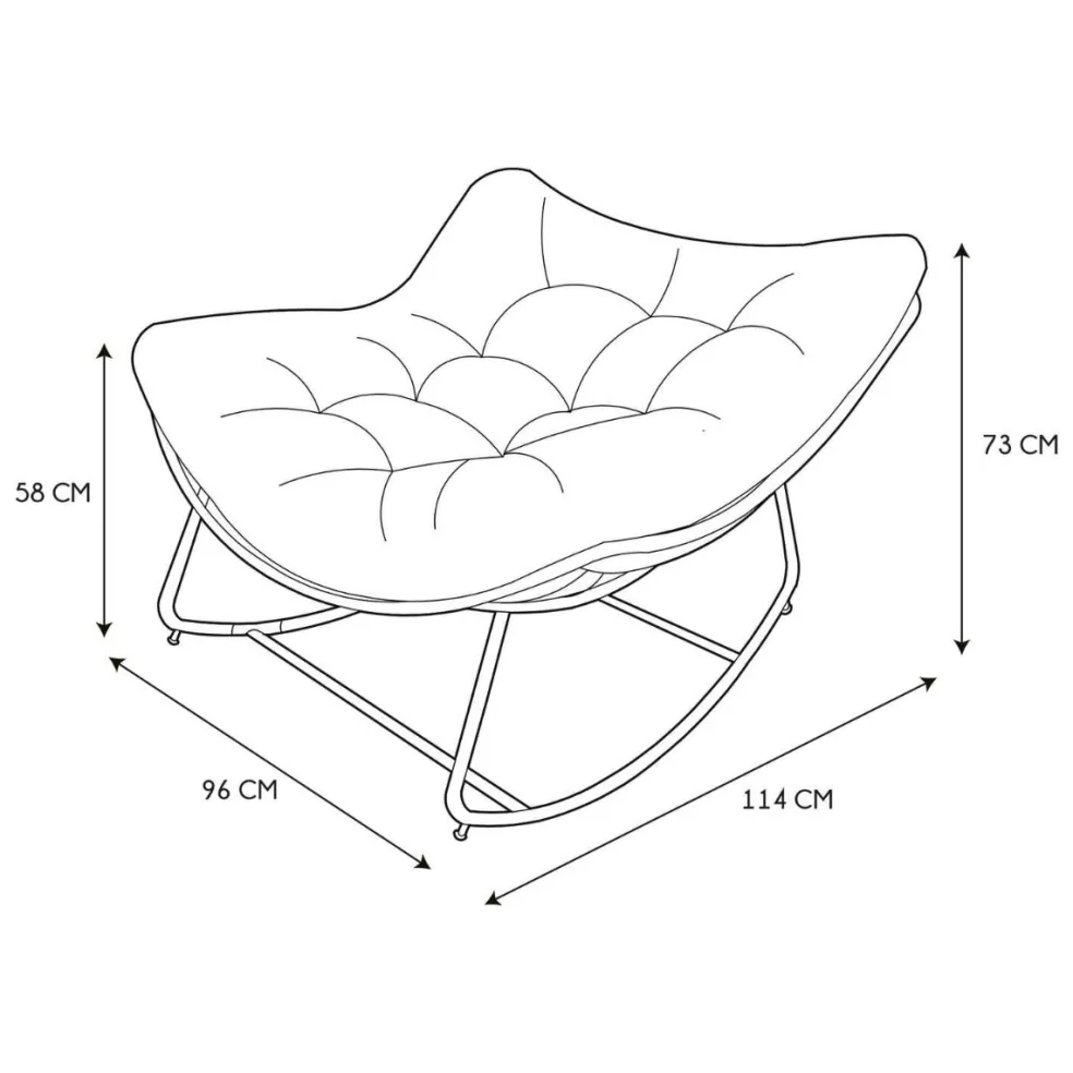 Fauteuil de jardin a bascule coussin beige -Tamia