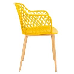 Fauteuil de jardin jaune en plastique malaga