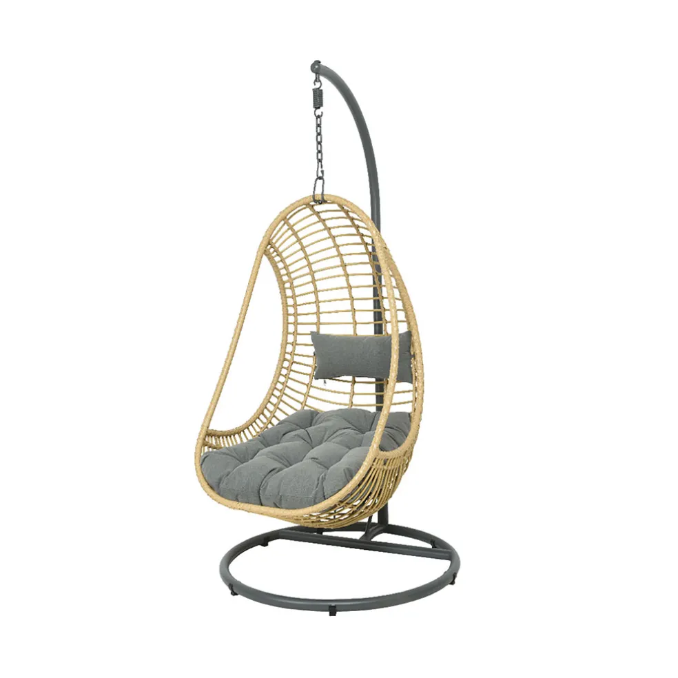 Fauteuil de jardin oeuf suspendu en resine tressée - Riga