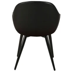 Fauteuil de salle à manger effet cuir noir - Ben