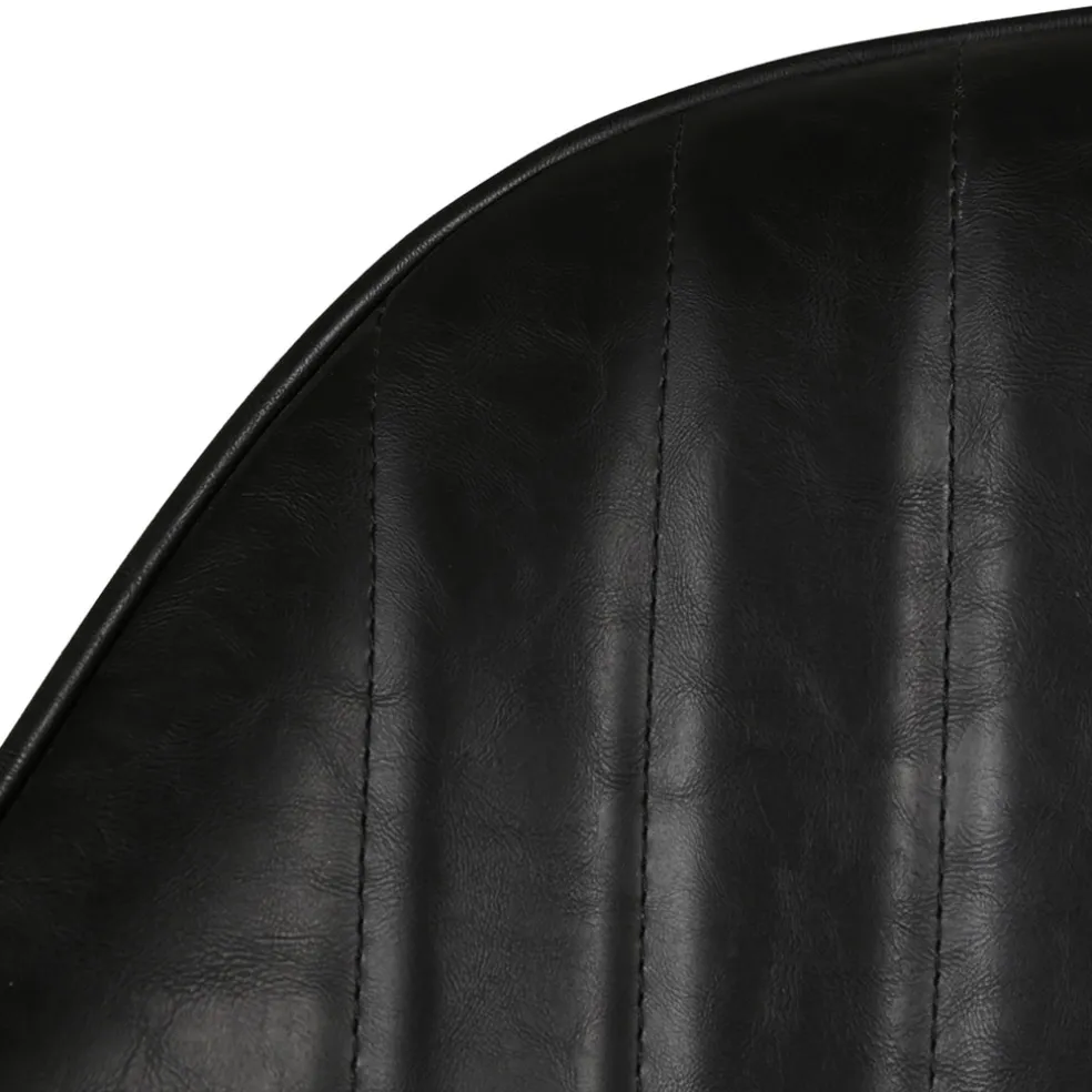 Fauteuil de salle à manger effet cuir noir - Ben