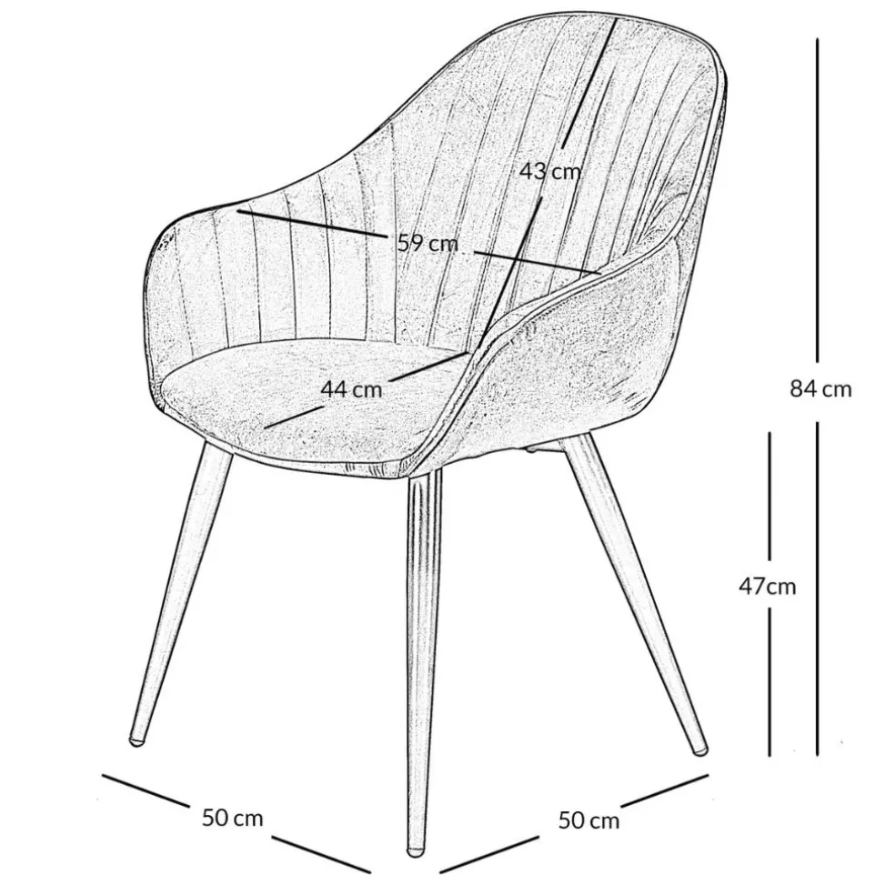 Fauteuil de salle à manger effet cuir noir - Ben