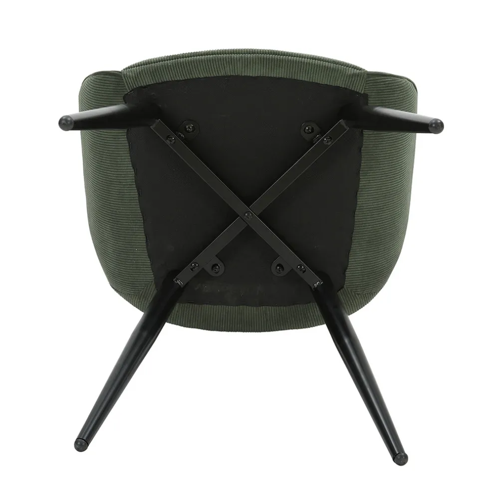 Fauteuil de salle à manger en velours côtelé kaki - Ben