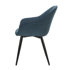 Fauteuil de salle à manger en velours côtelé bleu - Ben
