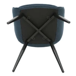Fauteuil de salle à manger en velours côtelé bleu - Ben