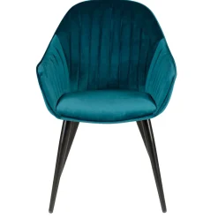 Fauteuil de salle à manger en velours bleu - Ben