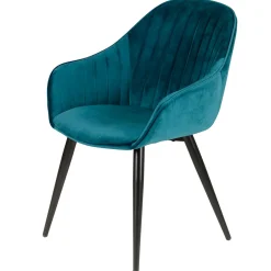 Fauteuil de salle à manger en velours bleu - Ben