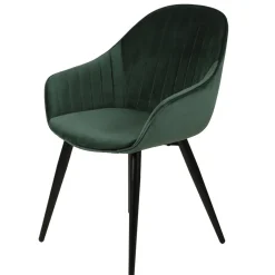 Fauteuil de salle à manger en velours vert - Ben