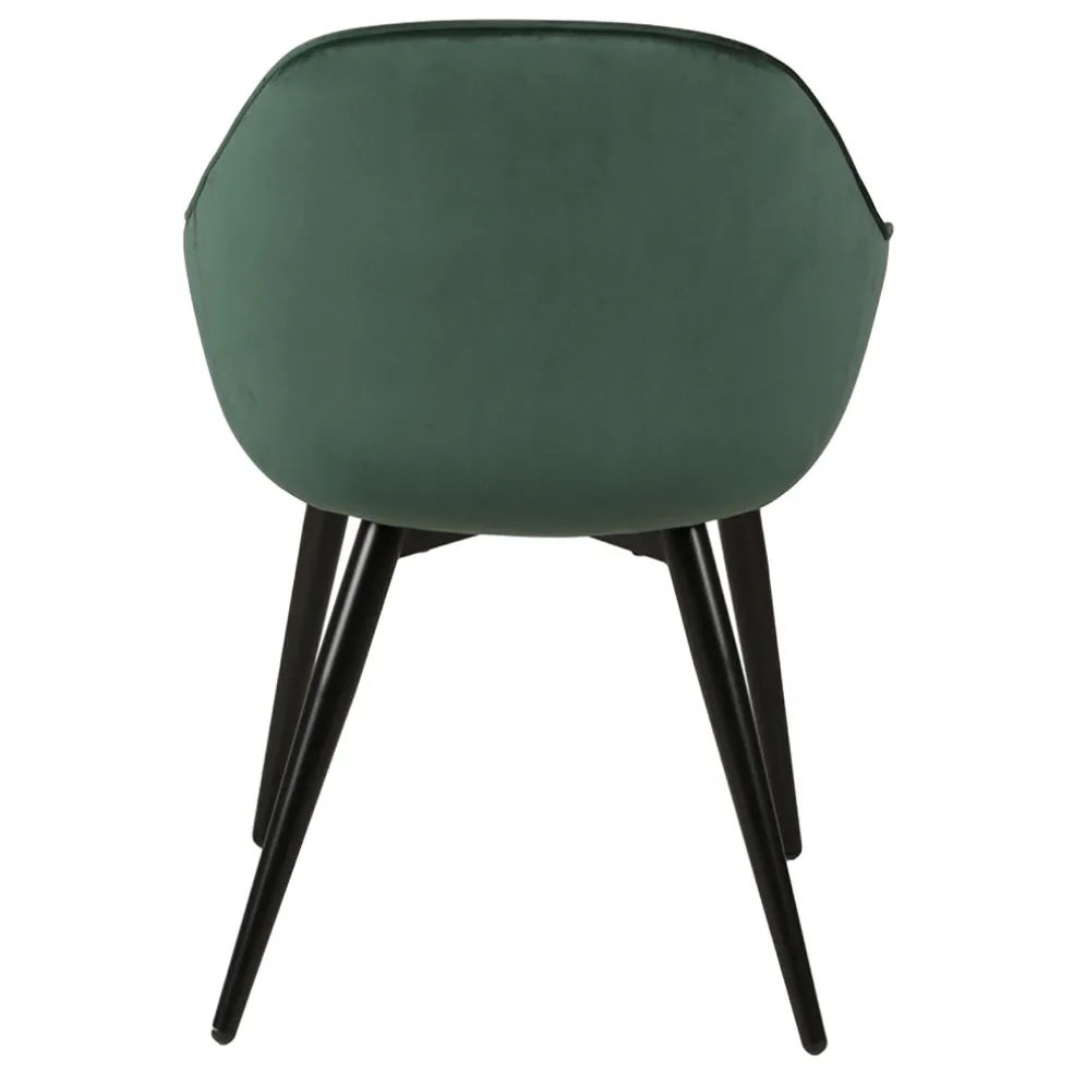 Fauteuil de salle à manger en velours vert - Ben