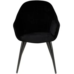 Fauteuil de salle à manger en velours noir - Ben