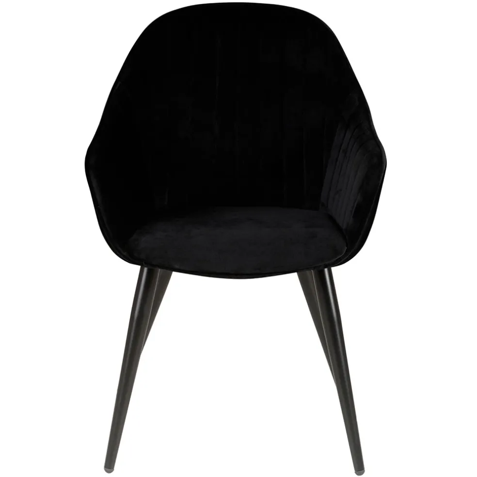 Fauteuil de salle à manger en velours noir - Ben