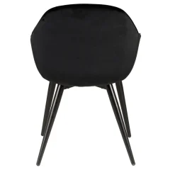 Fauteuil de salle à manger en velours noir - Ben